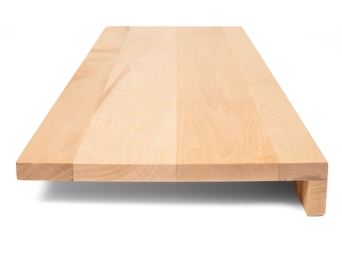 Marche d'escalier Bouleau massif Classe Première bois dur avec surplomb, 20 mm, laqué