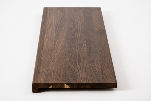 Wall shelf Solid Oak Hardwood step with overhang, 20 mm, prime grade, brushed lacquered