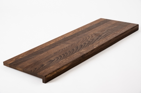 Window sill Solid smoked Oak with overhang, 20 mm, prime grade, hard waxed oil nature