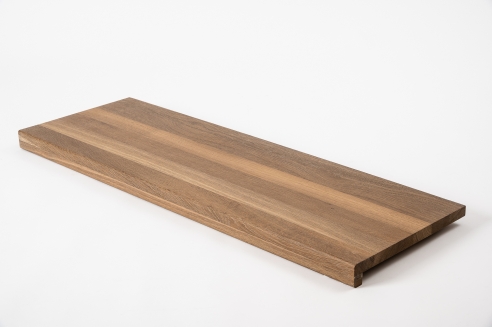 Window sill Solid Smoked Oak with overhang, 20 mm, brushed hard wax oil nature white