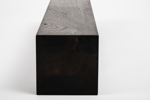 Glued laminated beam Squared timber Smoked oak Rustic 80x80 mm black oiled