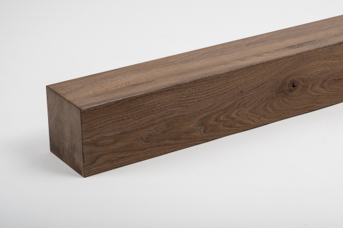 Glued laminated beam Squared timber Smoked oak Rustic 80x80 mm brushed Hard wax oil natural white