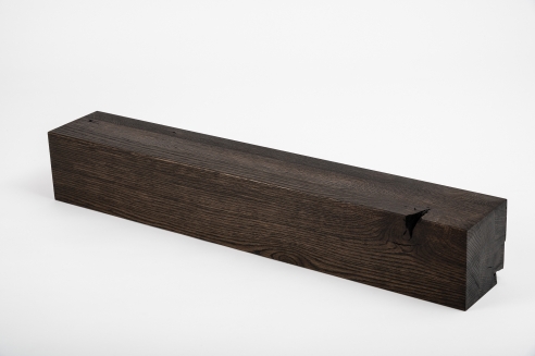 Glued laminated beam Squared timber Smoked oak Rustic 120x120 mm brushed black oiled