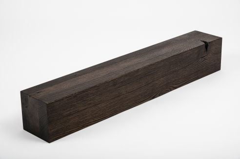 Glued laminated beam Squared timber Smoked oak Rustic 80x80 mm brushed black oiled