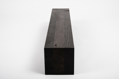 Glued laminated beam Squared timber Smoked oak Rustic 120x120 mm brushed black oiled