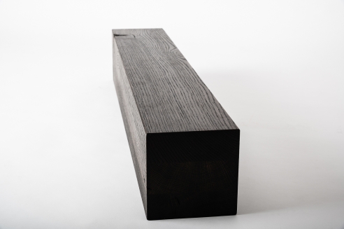 Glued laminated beam Squared timber Smoked oak Rustic 80x80 mm brushed black oiled