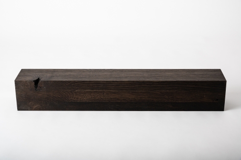 Glued laminated beam Squared timber Smoked oak Rustic 80x80 mm brushed black oiled