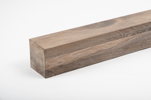 Glued laminated beam Squared timber Smoked oak Rustic 80x80 mm brushed white oiled
