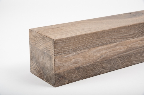 Glued laminated beam Squared timber Smoked oak Rustic 120x120 mm brushed white oiled