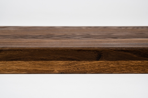 Wall shelf Solid smoked Oak Hardwood Rustic grade, 20 mm, natural oiled