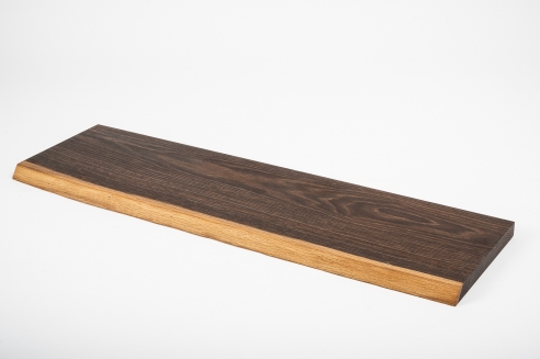 Shelf board, wall shelf, setting step with tree edge Smoked rustic 40mm natural oiled