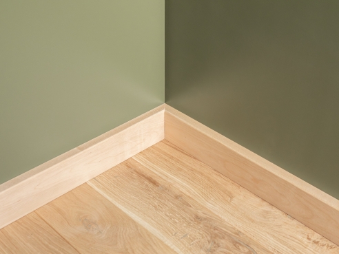 Solid Skirting Board Birch A/B 24x80 mm untreated 2m with radius 5mm