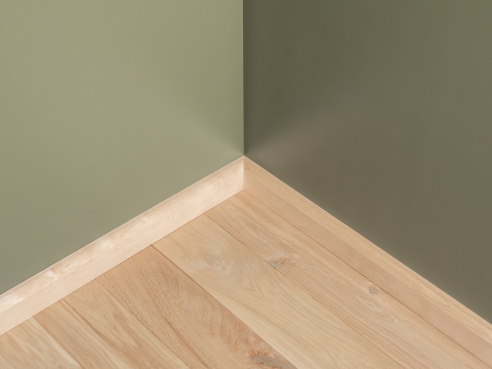 Plinthes Bouleau A/B 24x60 mm huile cire dure blanc naturel 2m avec rayon 20mm
