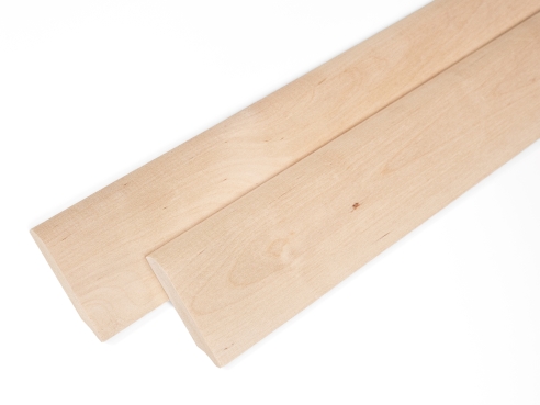 Plinthes Bouleau A/B 24x80 mm huile cire dure blanc naturel 2m avec rayon 20mm
