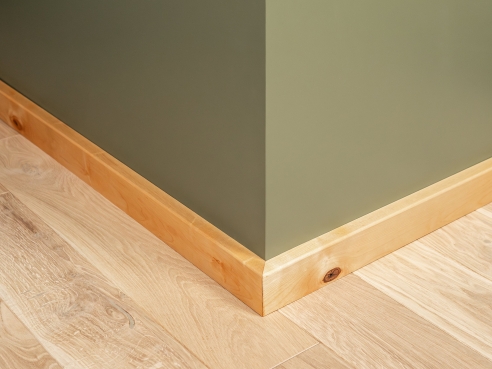 Sockelleisten 24x60 mm Birke Rustikal naturgeölt 2m mit Radius 5mm NICHT gespachtelt