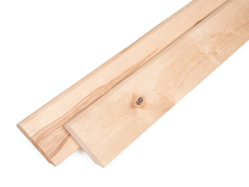 Plinthes Bouleau Rustique 24x100 mm non traitée 2m avec rayon 20mm NON rebouchés
