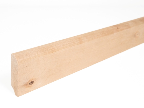 Plinthes Bouleau Rustique 24x80 mm non traitée 2m avec rayon 20mm NON rebouchés
