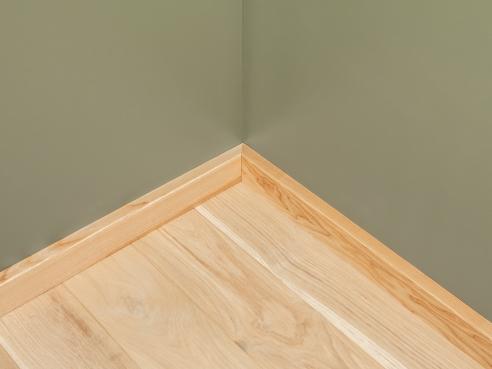 Solid Skirting Board Ash A/B 24x60 mm 2m with radius 5mm Matte lacquered
