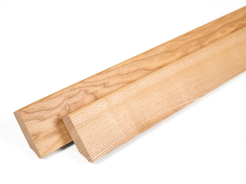 Solid Skirting Board Ash A/B 24x60 mm 2m with radius 5mm Matte lacquered