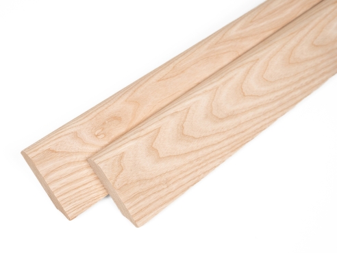 Solid Skirting Board Ash A/B 24x80 mm Hard Wax Oil Natural White 2m with radius 20mm