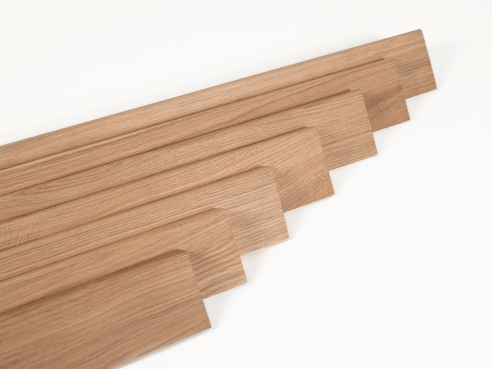 Plinthes Chêne A/B 18x70 brut 0,8-1,8m avec rayon 5mm