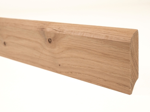 Plinthes Chêne Rustique 18x70x2000mm avec rayon 20, brut, NON rebouché