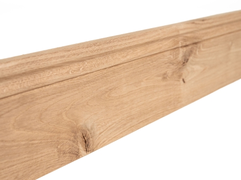 Plinthes Chêne Rustique 20x110 non traitée 1,5-2,5m Profil Hamburger, nœuds NON rebouchés