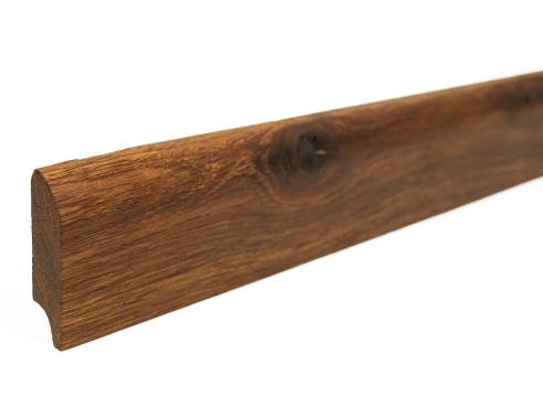 Solid Skirting Board Smoked Oak Rustic 20x70, clear lacquered, black filled 1,5-2,5m (R=20mm)