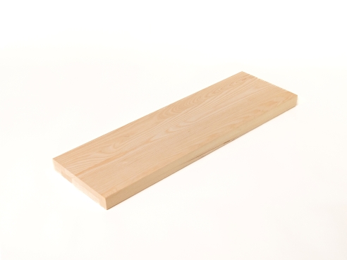 Stair tread Solid Ash Hardwood, Rustic grade, 40 mm, brushed unfinished