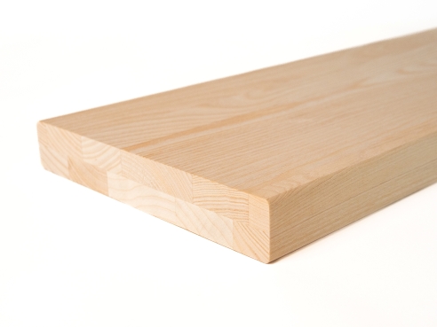 Preview: Stair tread Solid Ash Hardwood, Rustic grade, 40 mm, brushed unfinished