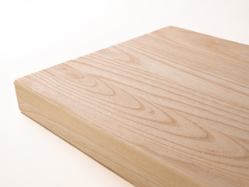 Stair tread Solid Ash Hardwood, Rustic grade, 40 mm, brushed unfinished