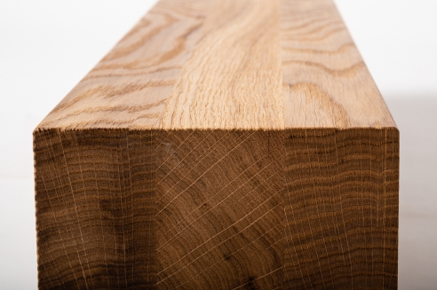 Glued laminated beam Squared timber Wild oak 120x120 mm brushed Hard wax oil Natural