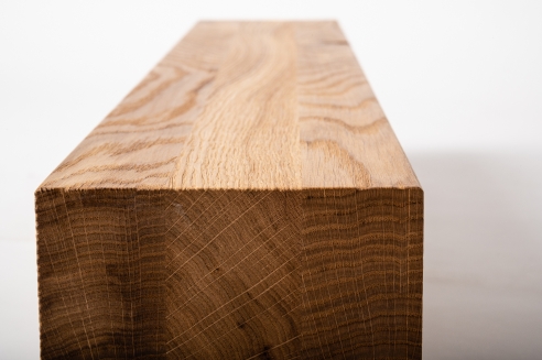 Glued laminated beam Squared timber Wild oak 120x120 mm brushed Hard wax oil Natural