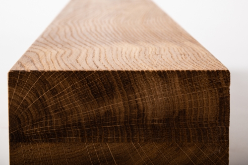 Glued laminated beam Squared timber Wild oak 80x80 mm brushed Hard wax oil Natural