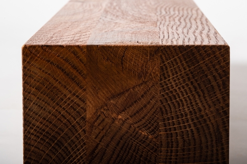 Glued laminated beam squared timber wild oak 80x80 mm brushed cherry oiled