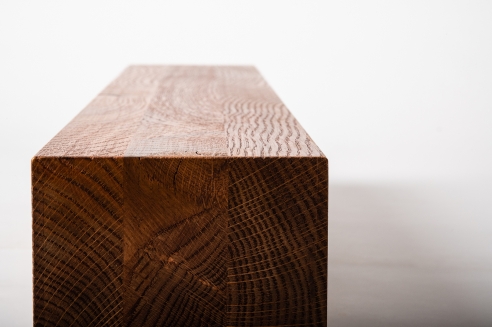 Glued laminated beam squared timber wild oak 160x160 mm brushed cherry oiled