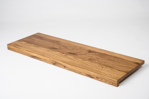 Window sill Solid Oak with overhang, 20 mm, Rustic grade, Bronze oiled