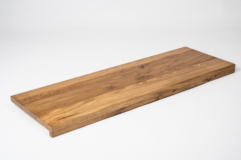 Window sill Solid Oak with overhang, 20 mm, Rustic grade, Bronze oiled