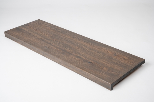 Window sill Solid Oak with overhang, 20 mm, Rustic grade, Graphite oiled