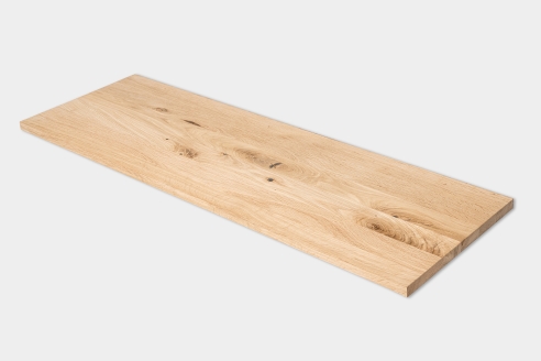 Wall shelf Solid Oak Hardwood Rustic grade, 20 mm, unfinished shelf