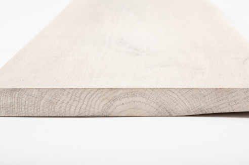 Massivholzbrett Regalbrett Wandregal mit Baumkante Wildeiche 26mm gekalkt weiß geölt