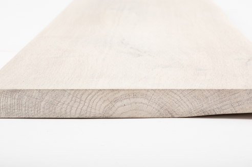 Plank Wandplank Boekenplank met Boomkant Wildeiken 40 mm Gekalkt Wit Geolied