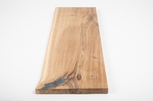 Windowsill, solid wood shelf with tree edge wild oak 40 mm hard wax natural white