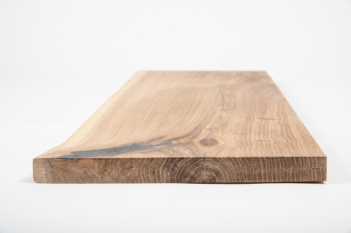 Renovierungsstufe SetzstufeTreppenstufe mit Baumkante Wildeiche 40 mm Hartwachsöl naturweiß