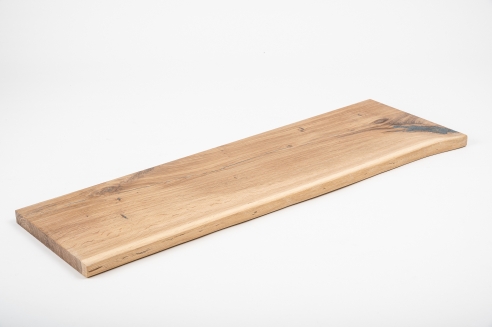 Shelf board, wall shelf, setting step with tree edge wild oak 40 mm hard wax oil natural white