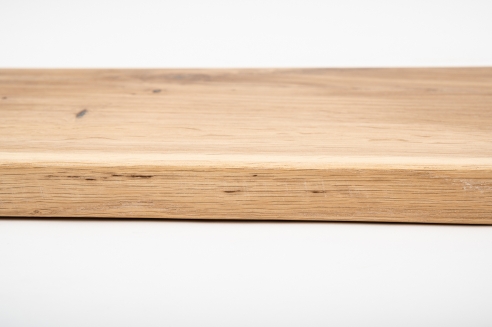 Shelf board, wall shelf, setting step with tree edge wild oak 40 mm hard wax oil natural white