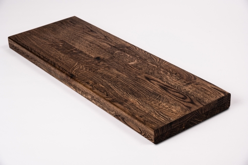 Stair tread Solid Oak Hardwood , Rustic grade, kgz 40 mm, tone smoked oak oiled