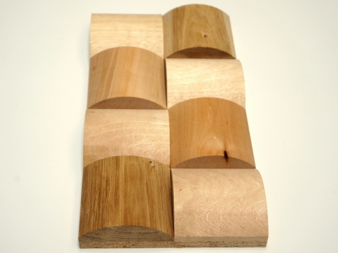 Wall panels: Ligat Oak Birch Alder roundwood 3D