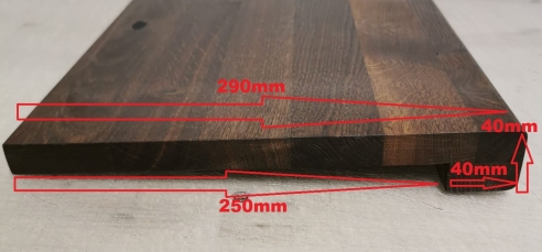 Treppenstufe Fensterbank Eiche Räuchereiche Rustikal 20mm DL naturgeölt 290x1015mm