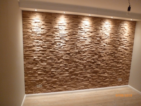 Wall panels: Tirsen Oak split wood 3D